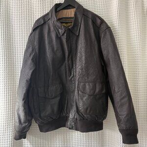 Landing Leathers Air Force A-2 brown leather flight bomber jacket coat mens XXLT